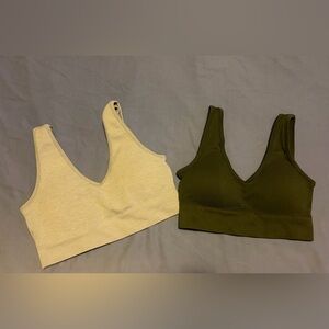 ❌❌SOLD❌❌ Maurices Gray and Olive Ribbed Bralette Duo